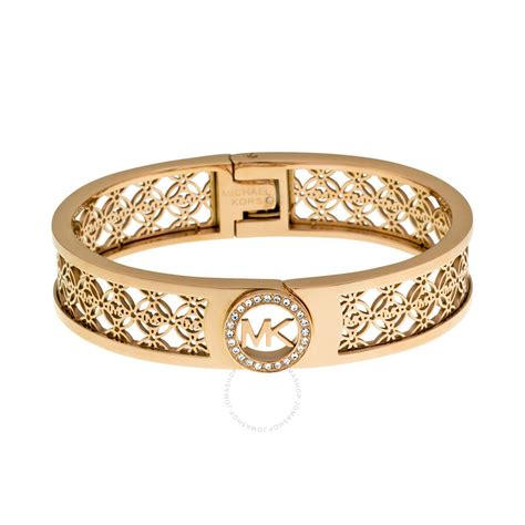 michael kors gold tone signature bracelet 1981|Michael Kors gold bangle bracelet.